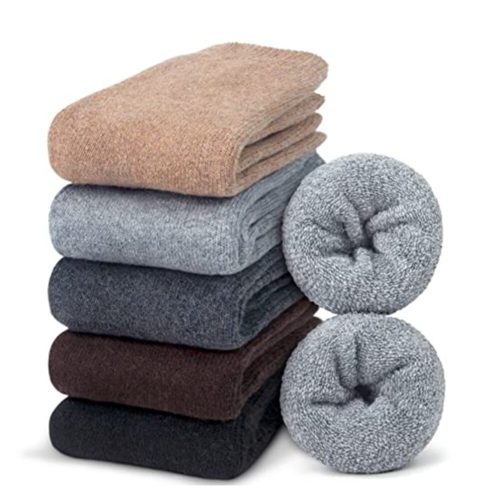 5 Pairs Luxury Wool Soft Socks Warm Winter Fall Womens Thick Cozy Knit NWT